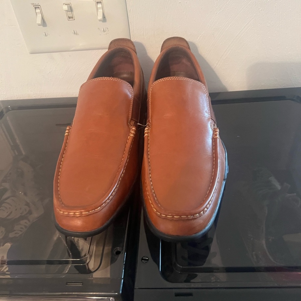 Cole Haan Tan Leather Slip-On Loafers